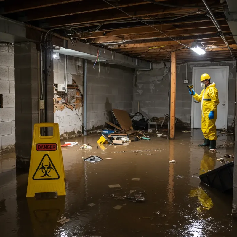 Flooded Basement Electrical Hazard in Logan County, AR Property